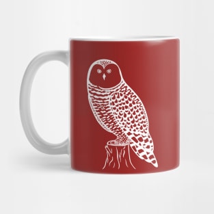 Snowy Owl - detailed hand drawn bird watchers design Mug